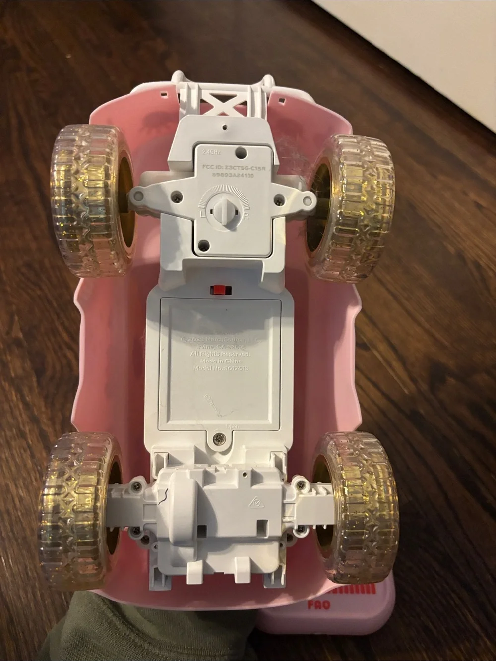 FAO Schwarz Pink Remote Control Stickered Toy Car with Gold Wheels